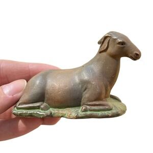 Cow Bull Ox Hard Plastic Figurine Vintage Christmas Nativity Replacement